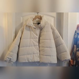 Wild Fable Women's 2X Cream Iridescent Puffer Jacket NWOT
